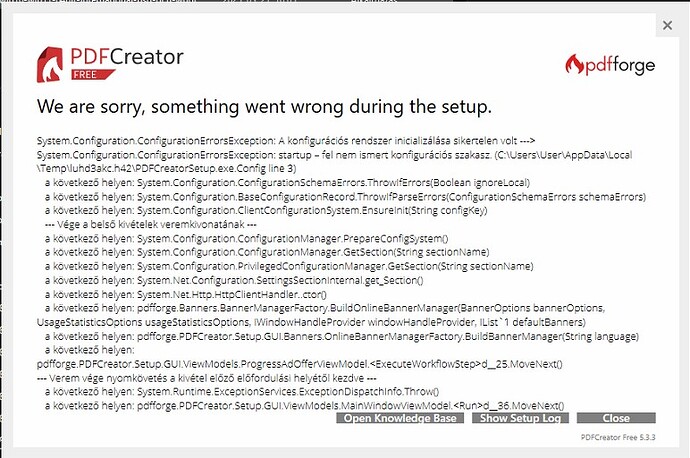 PDFCreator 5.3.3 error